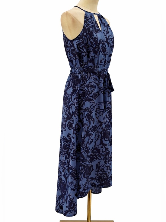 LOFT Dresses & Skirts - Loft Blue Floral Halter Maxi High Low Keyhole Vacation Summer Boho SZ XS-P